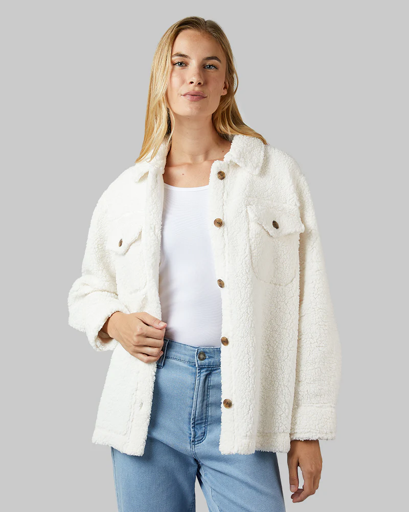 WOMEN'S COZY SHERPA SHIRT JACKET
