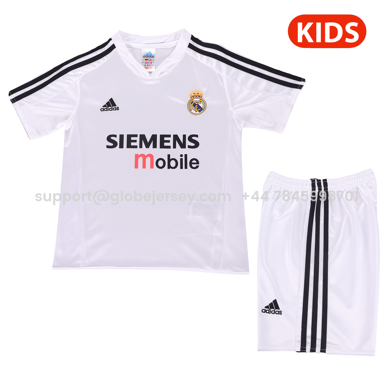Retro Real Madrid 04-05 Home Kids Kit
