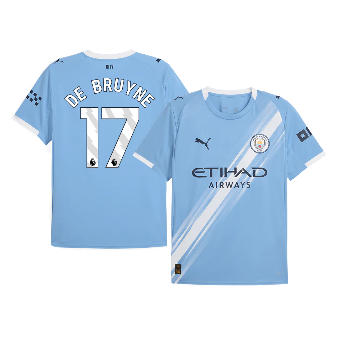 DE BRUYNE #17 Manchester City Home Soccer Jersey 2025/26 Blue
