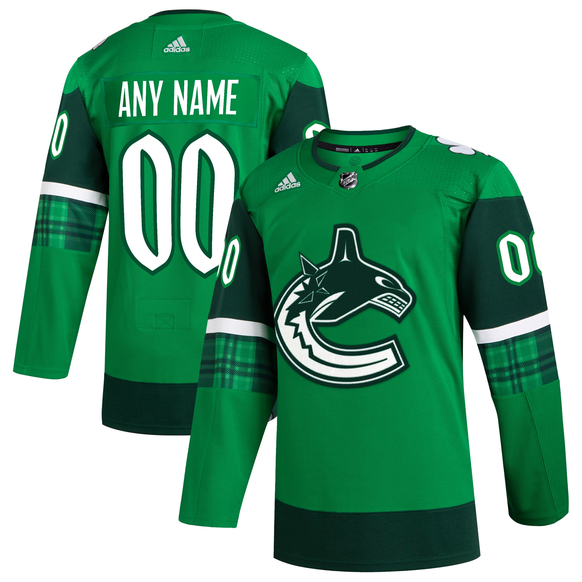 Vancouver Canucks  St. Patrick’s Day  Custom Jersey – Kelly Green