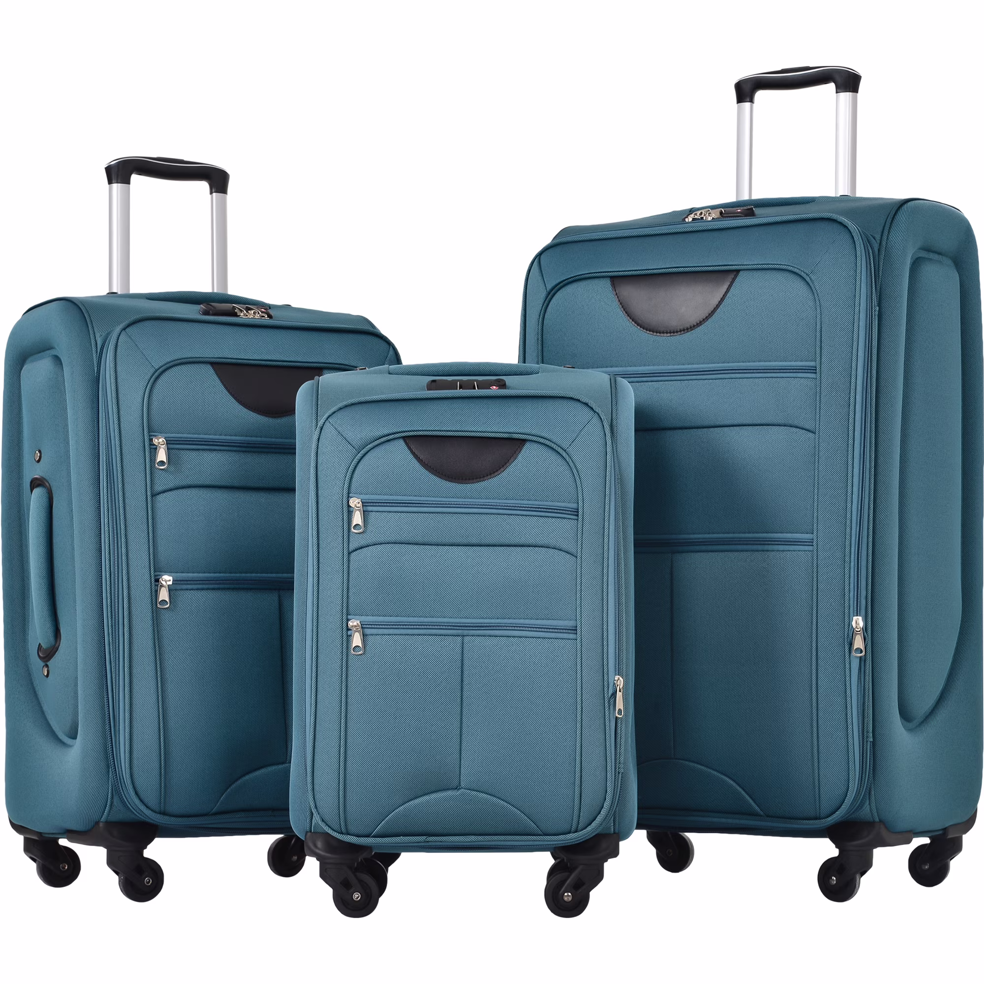 EUROCO 3 Piece Softside Luggage Set,Expandable Suitcase Set with TSA Lock and Spinner Wheels,Lightweight Suitcase for Men Women(20