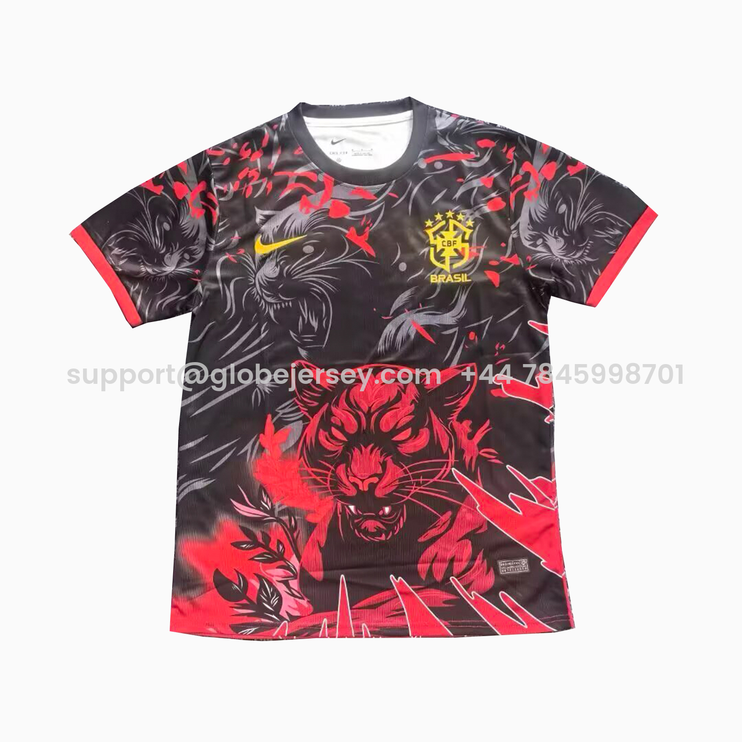 Brazil 25-26 Leopard Red And Black Jersey - Fans Version