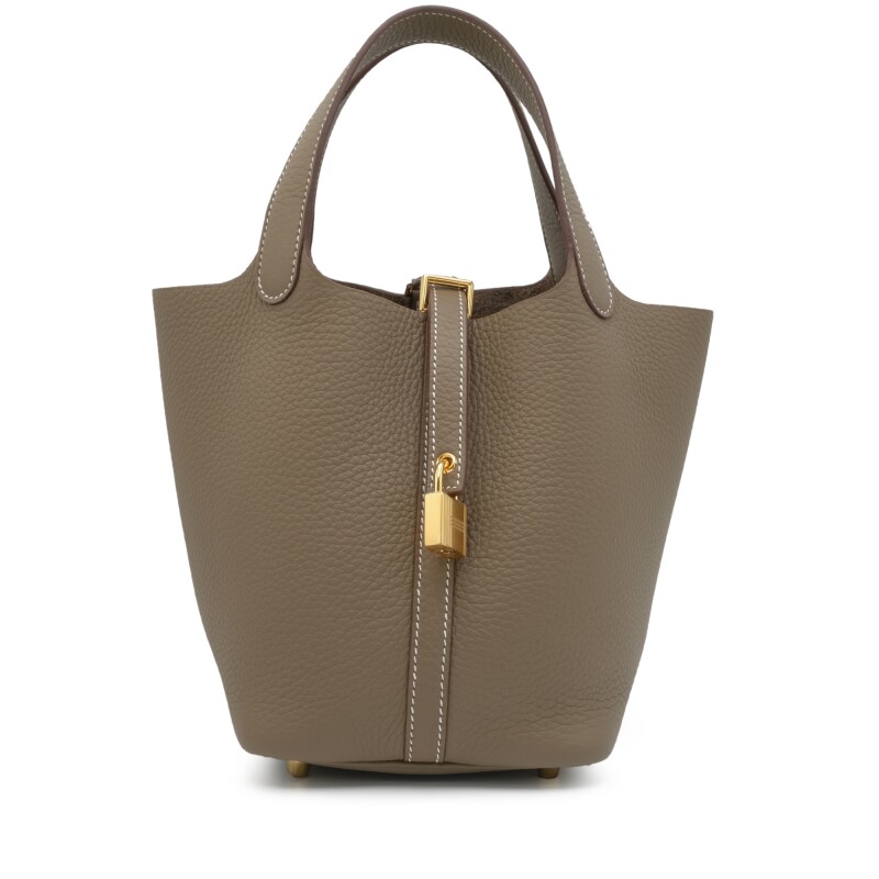 Etoupe Clemence Picotin Lock 18 Gold Hardware