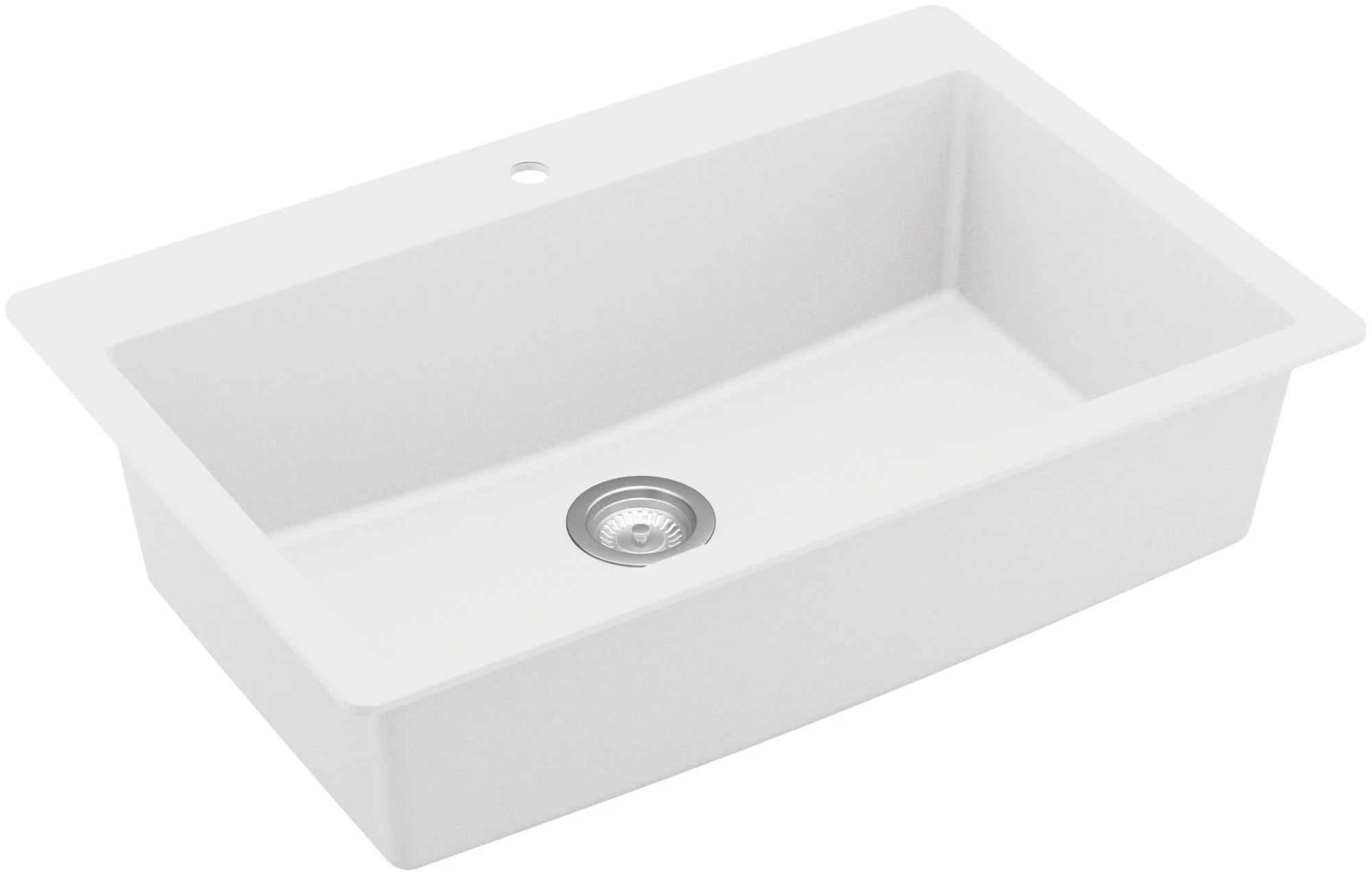 Karran  QT-812 Top Mount 33 in. Large Single Bowl Quartz Kitchen Sink Kit Black