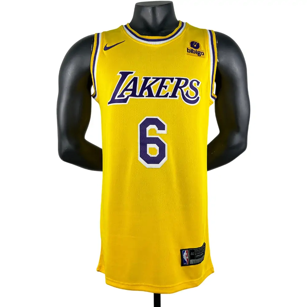 Embroidered Lakers Crew Neck Yellow No. 6 James
