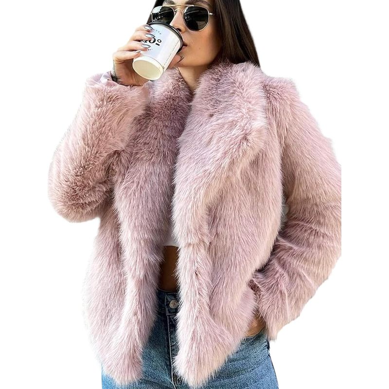 Women's Faux Fur Coat Winter Warm Fluffy Fur Jacket