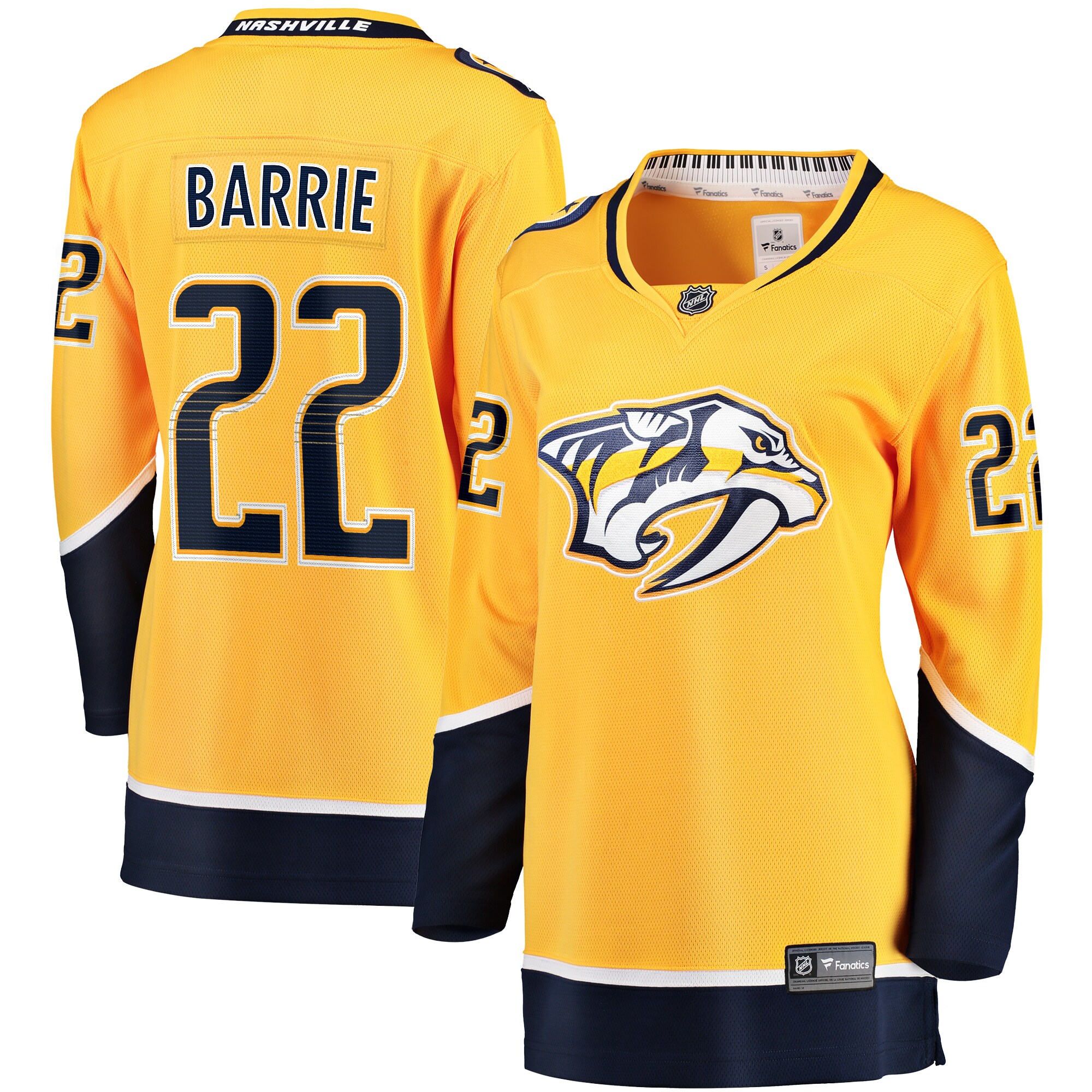 Tyson Barrie Nashville Predators Women’s Fanatics Home Breakaway Jersey – Gold