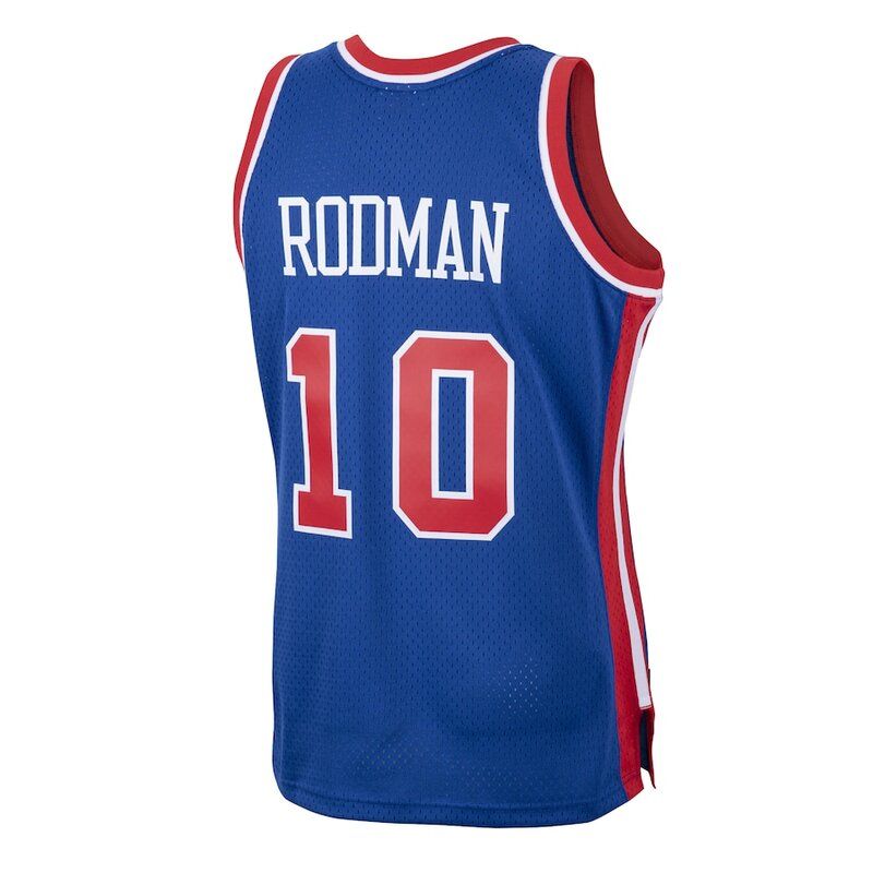 DETROIT PISTONS DENNIS RODMAN MITCHELL & NESS 1988-89 HARDWOOD CLASSICS SWINGMAN ROYAL BLUE JERSEY