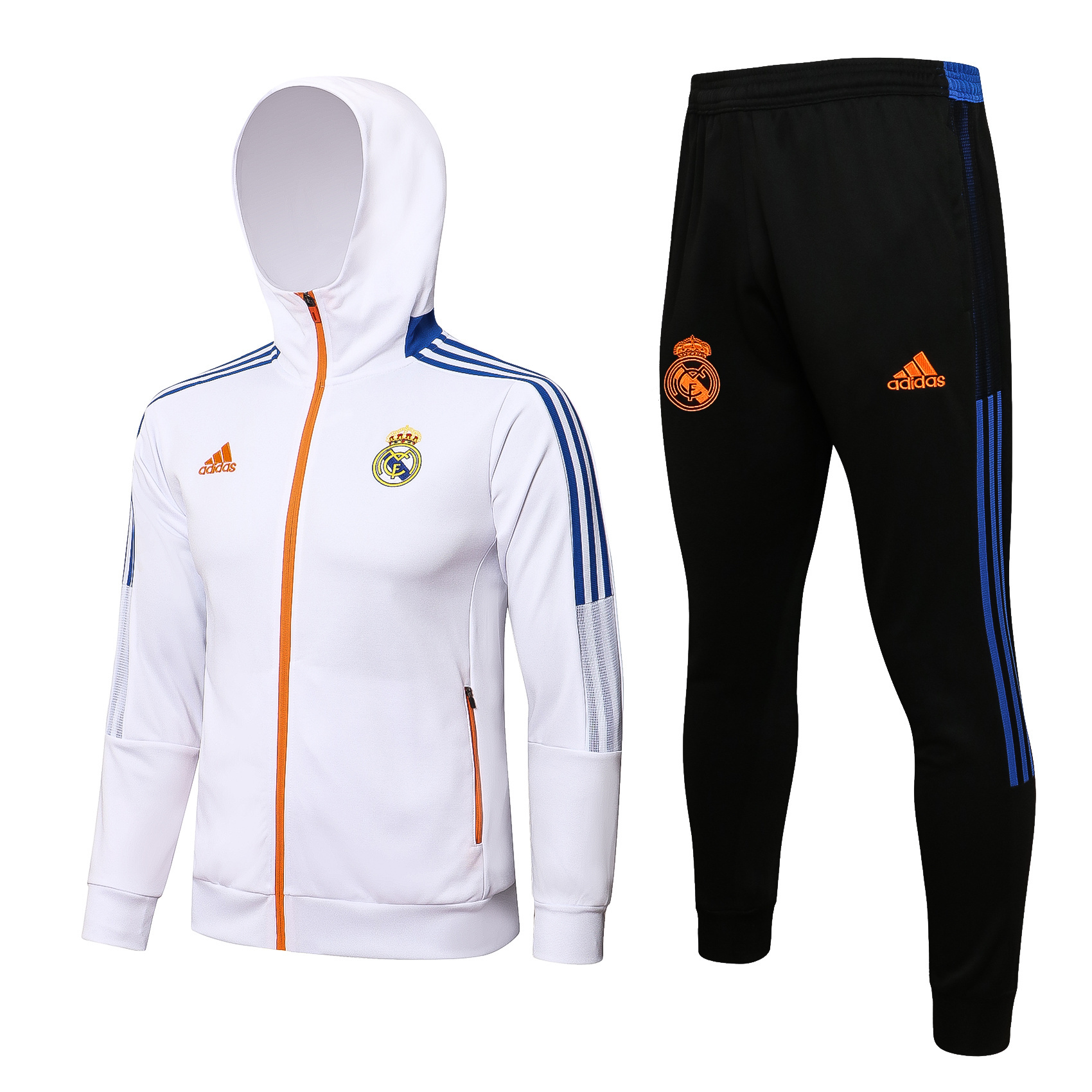 2024-25 Real Madrid Winter Hooded Long-Sleeved Thick Jersey - Adult Set