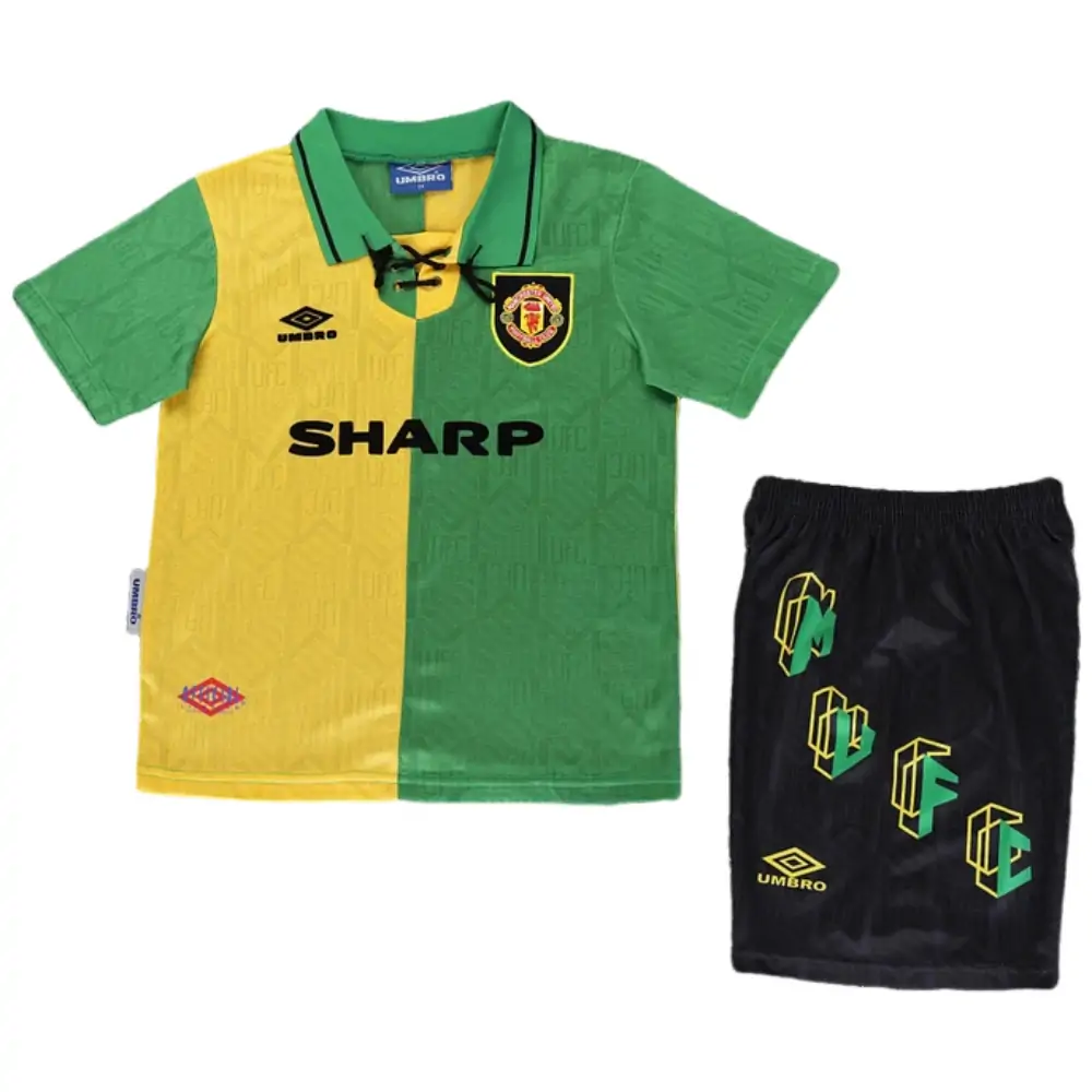 1992-94 Manchester United Away Retro Children's Jersey Set - Fans Edition
