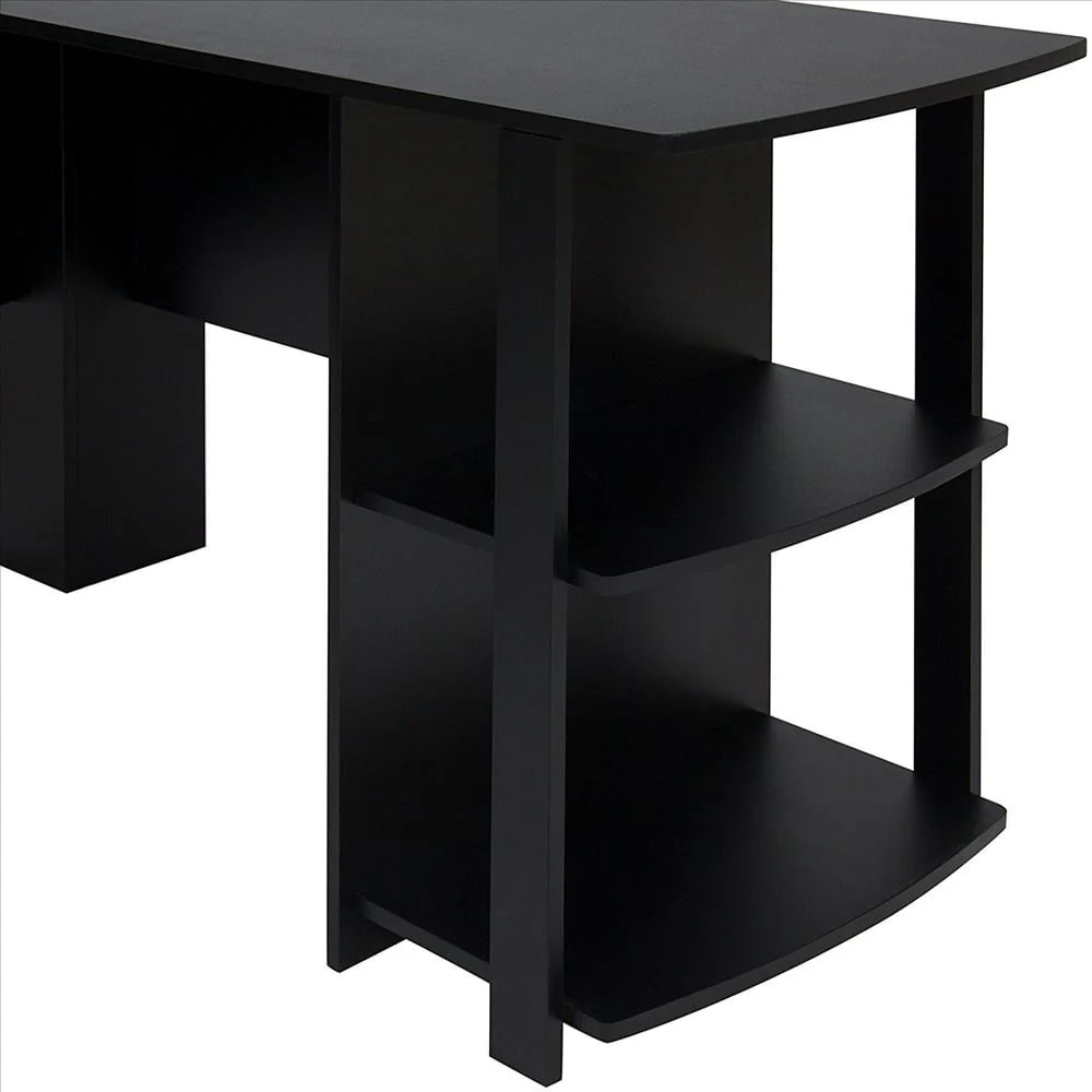 Zimtown L-Shaped Corner Computer Office Desk Furniture,Black