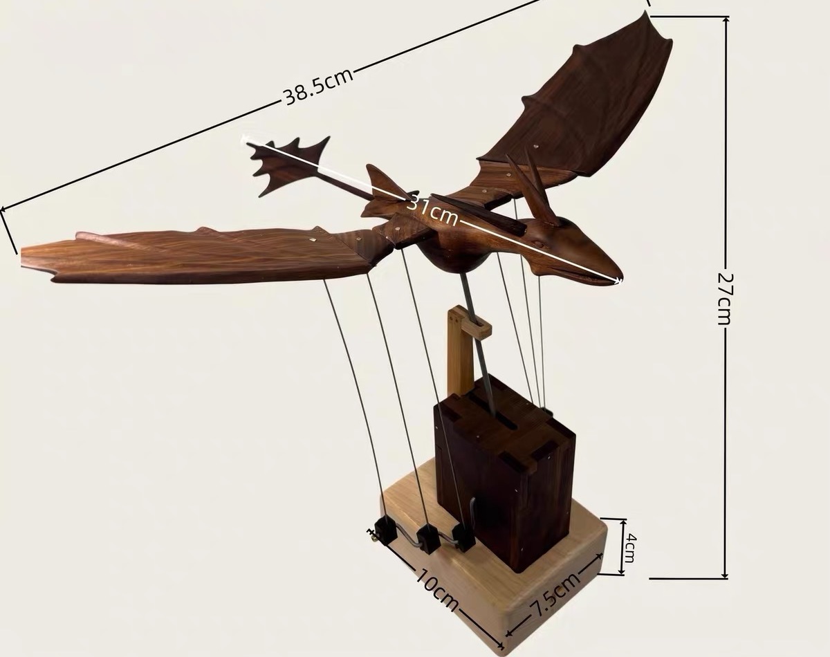 Zhu Yuan Craft Handmade Wooden Sea Dragon Automaton