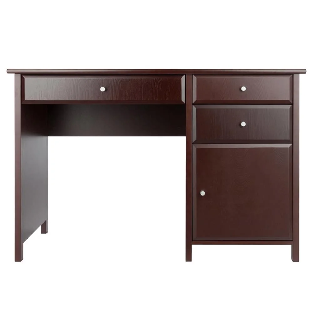 Pemberly Row Transitional Composite Wood Office Writing Desk in Black