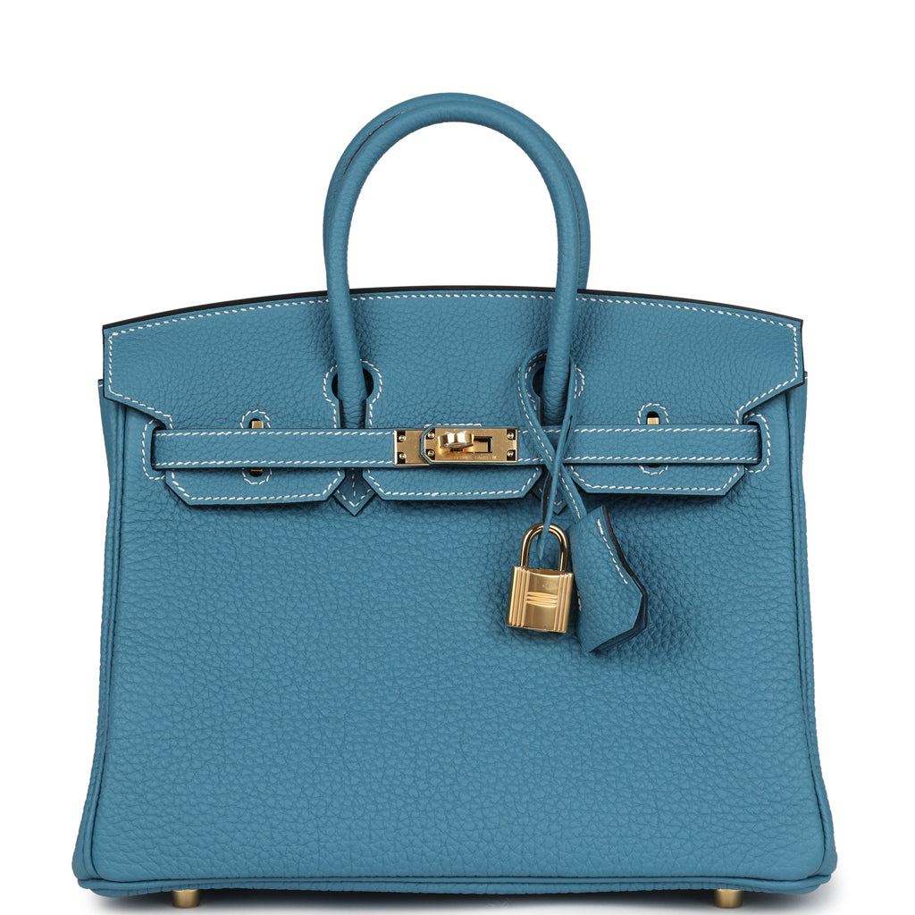 Birkin 25 Blue Jean Togo Gold Hardware