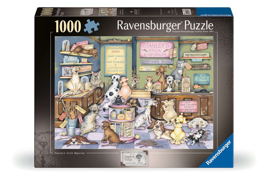 Dapper Dogs No 2: Stanley’s Stick Emporium by Linda Jane Smith - 1000 Piece Jigsaw Puzzle (Ravensburger)