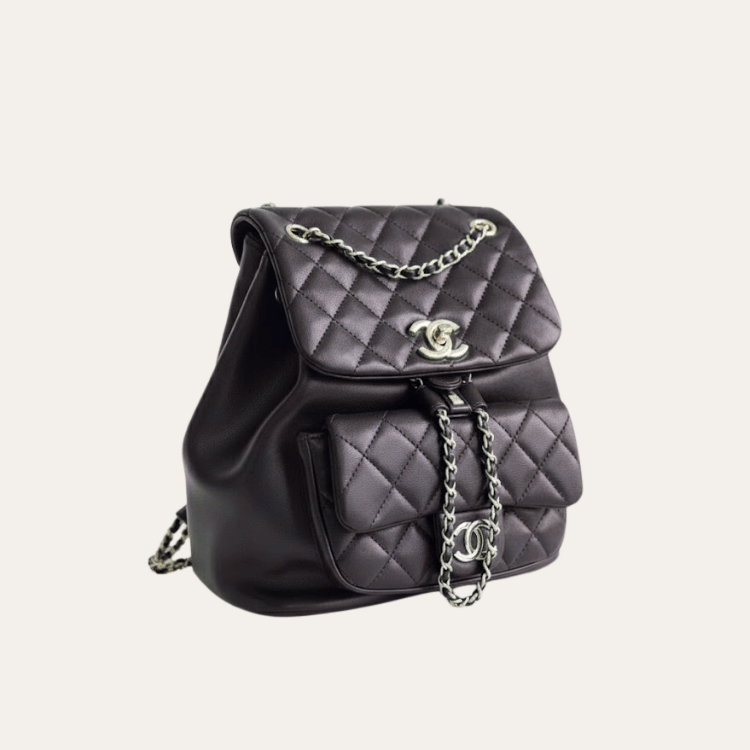 Chanel Flap Backpack Black 8.7 Inches