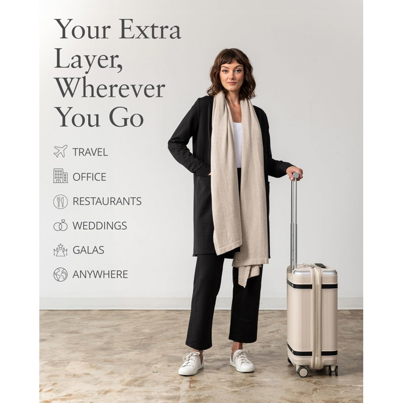 Travel Scarf, Wrap and Shawl for Women, Organic Cotton