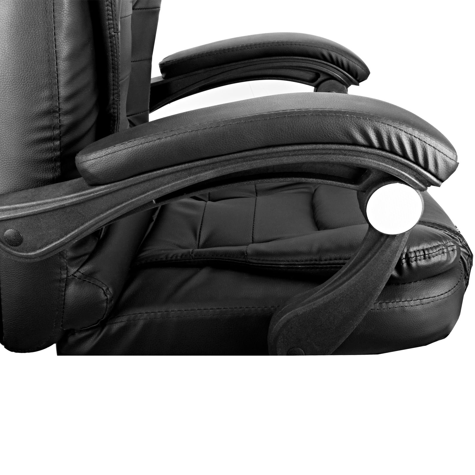 iMucci Office Chair Big High Back PU Leather Computer Desk Chair, 300lbs Heavy Duty Ergonomic Adjustable Executive Swivel Chair with Leg Rest and Lumbar Support, Black