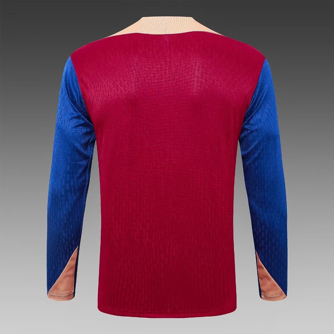 2024/2025 Barcelona Half-Pull Training Suit Red-Blue Football Shirt 1:1 Thai Quality