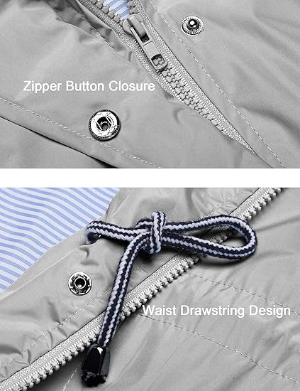Rain Jacket Women Striped Lined