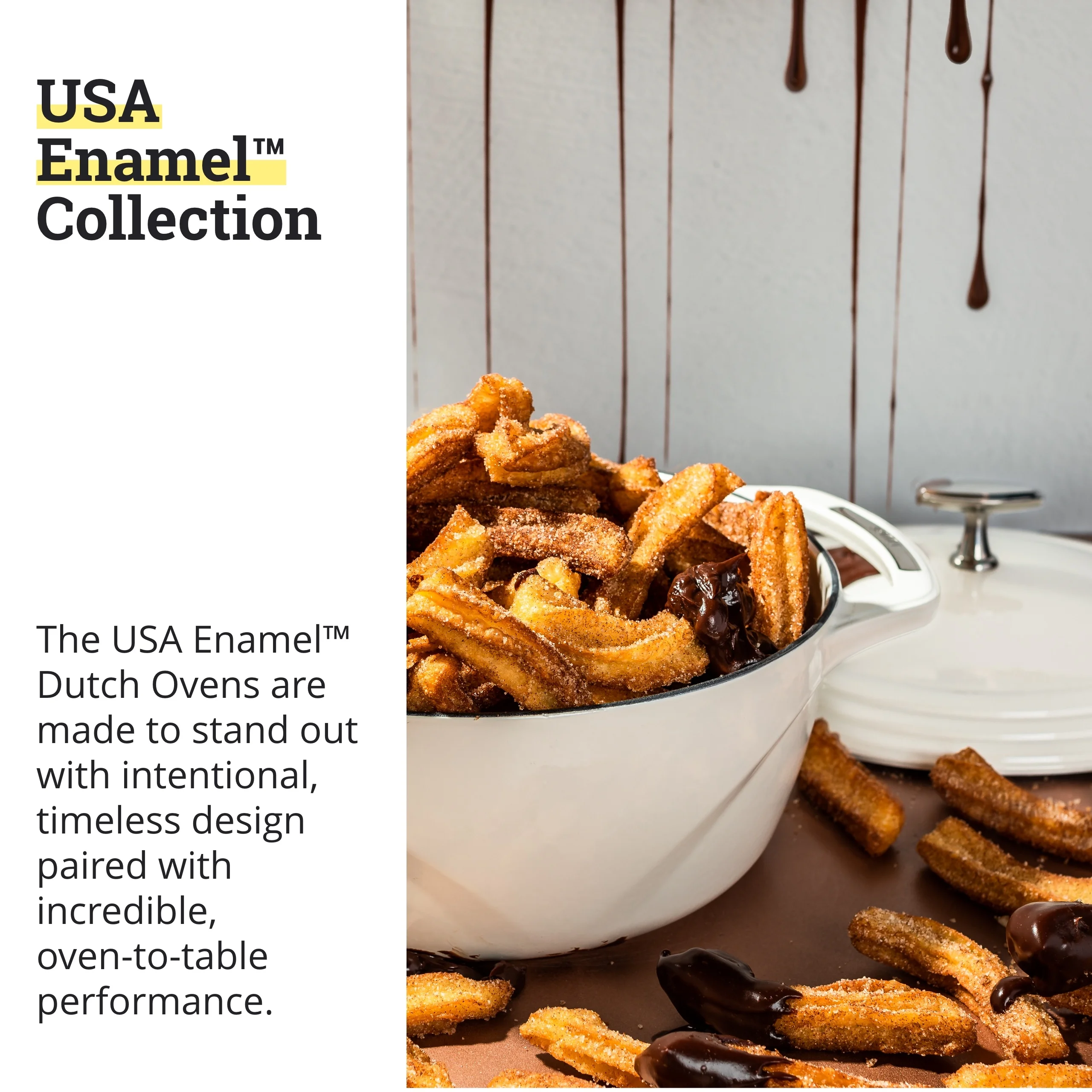 Lodge USA Enamel Dutch Oven 3 qt., White