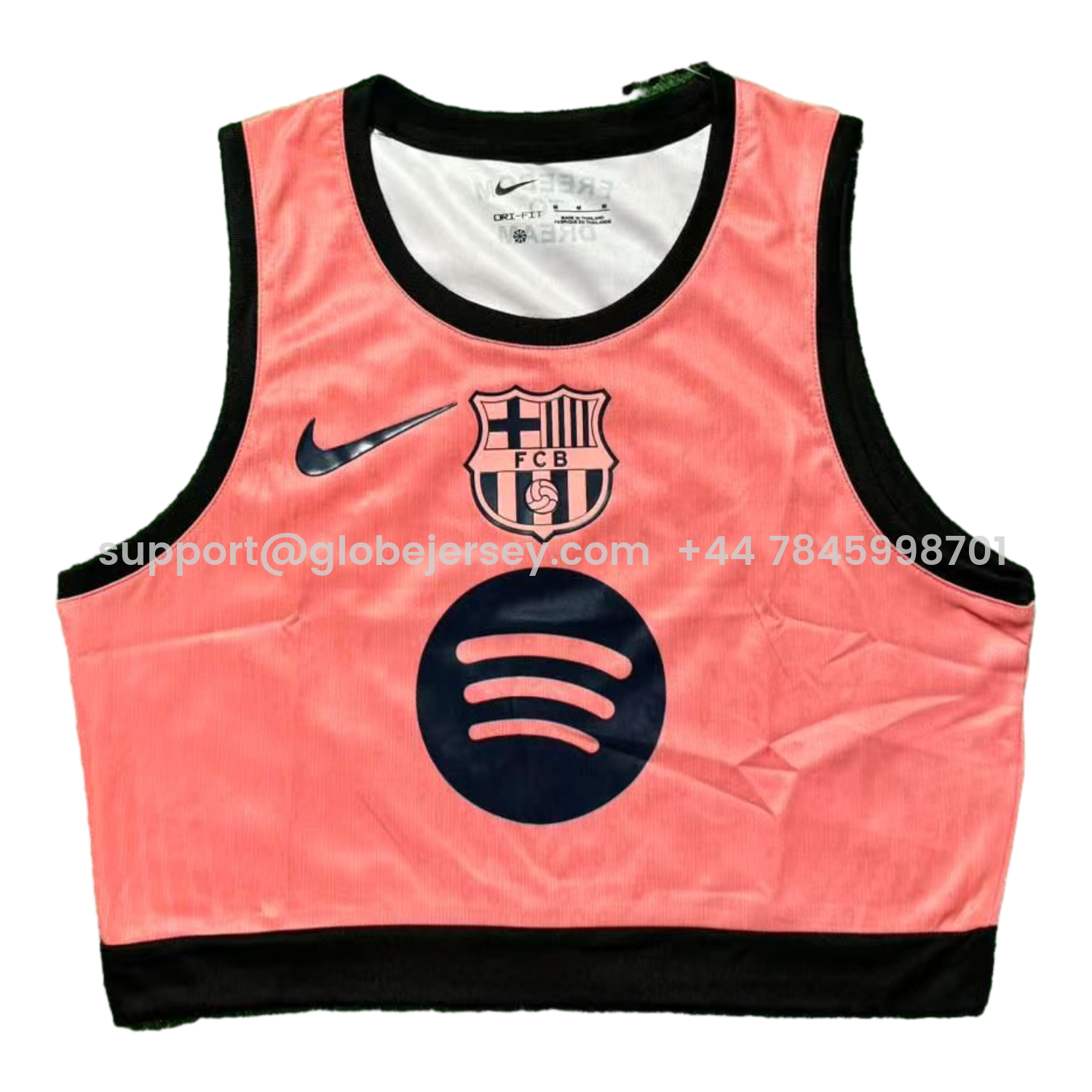 Women's Barcelona 25-26 Black Logo Pink Yoga Vest