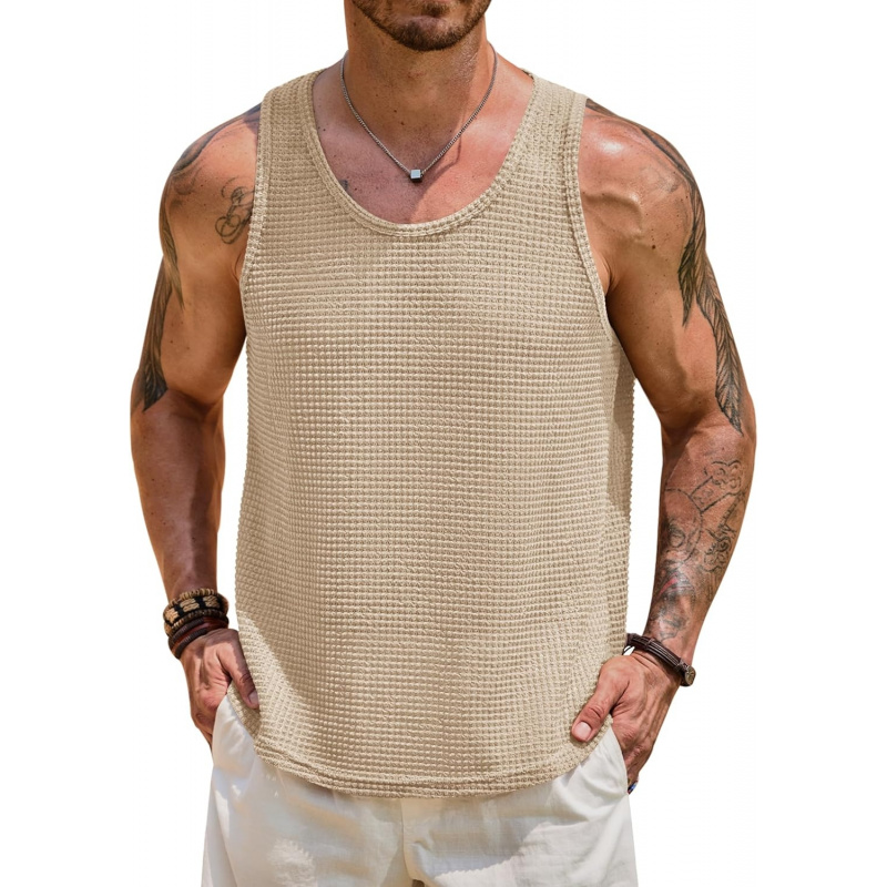 Men's Hollow Out Tank Top Vacation Summer See