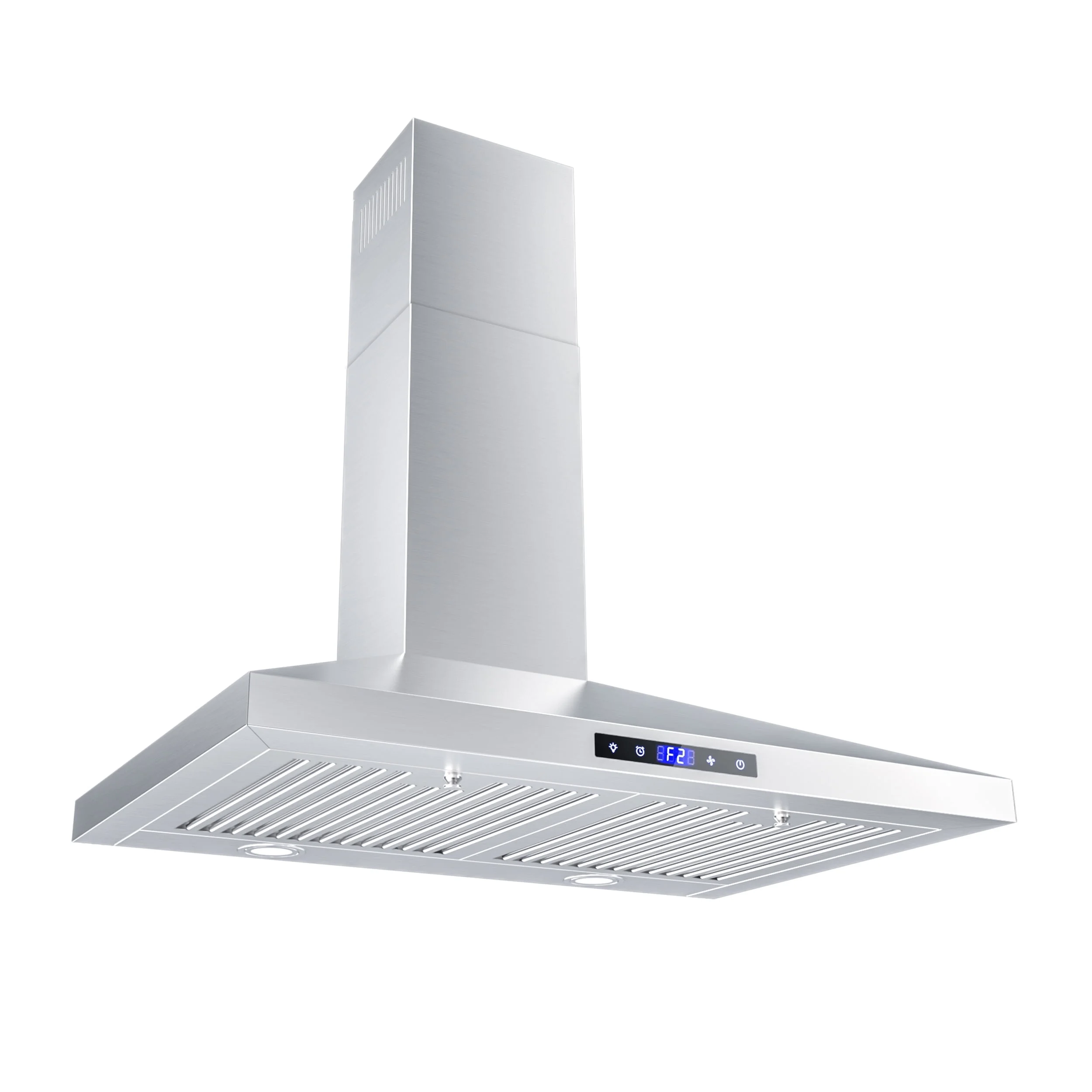 FIREGAS Range Hood 30 Inch, Stainless Steel Wall Mount Kitchen Hood with 3 Speed Exhaust Fan, Ducted/Ductless Convertible, Touch Control, Stove Vent Hood with 5-Layer Aluminium and Charcoal Filters