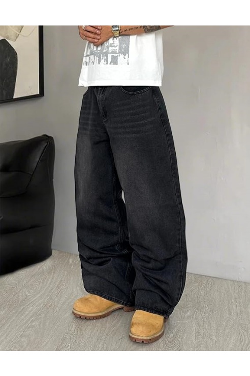 Mens Wide Leg Jeans Super Baggy Pants