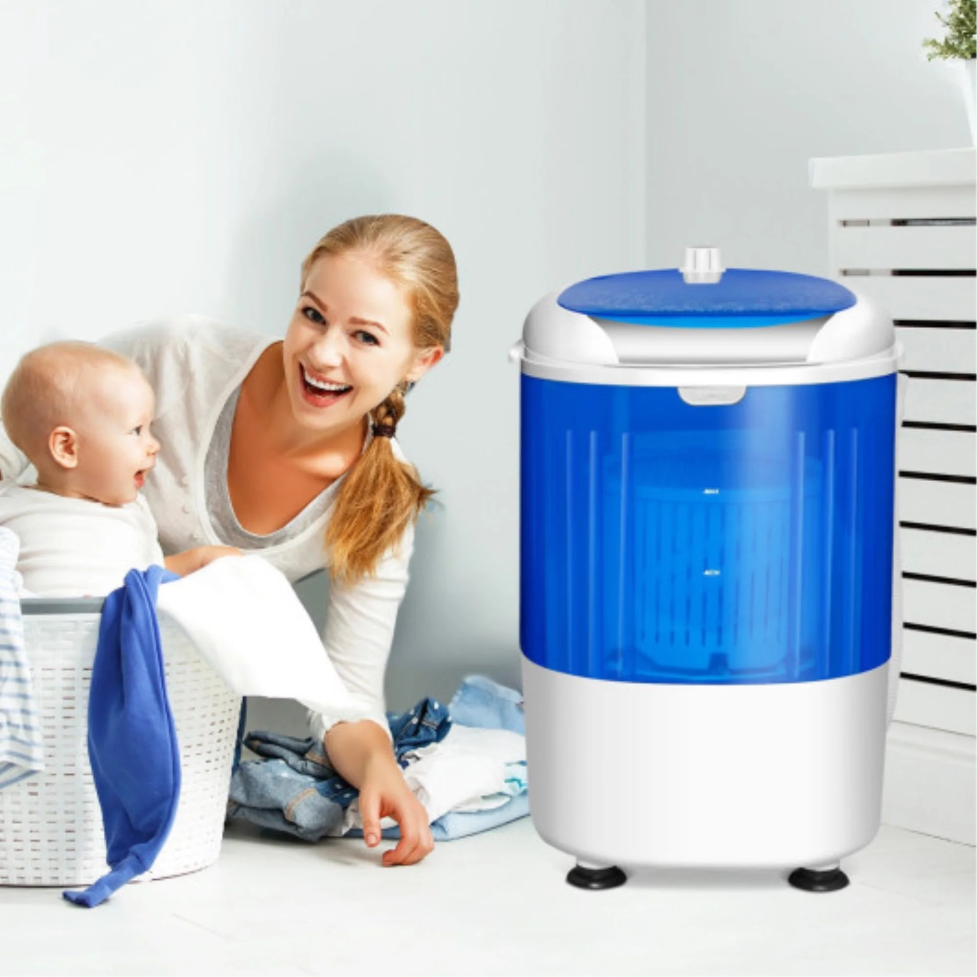 Compact 5.5lbs Washing Machine & Dryer Combo with Powerful Motor
