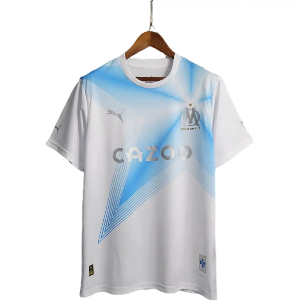 2023/2024 Olympique de Marseille Fourth Away 30th Anniversary Edition White Football Jersey