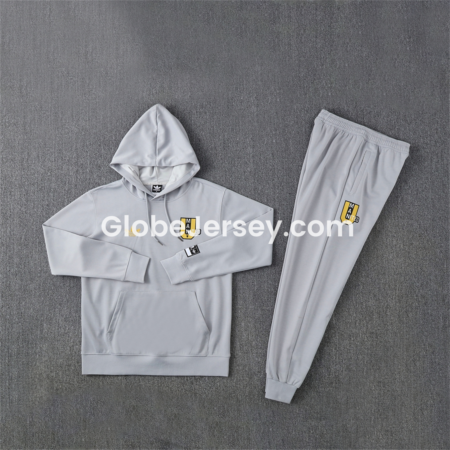 Manchester United 25-26 Originals Varsity Hoodie Set - Grey Hoodie and Pants