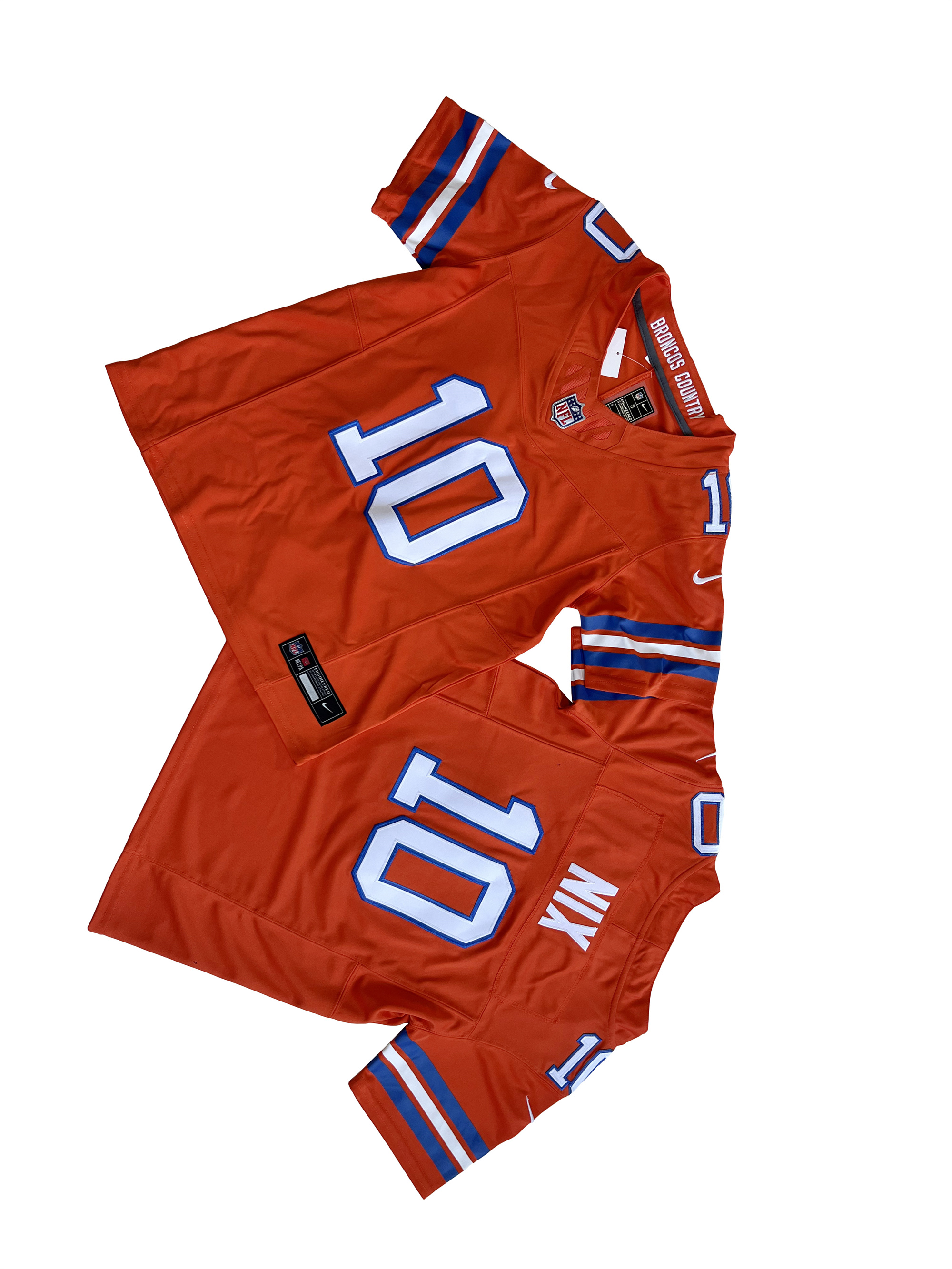 Youth Denver Broncos Bo Nix Orange Alternate Mile High Collection 1977 Throwba