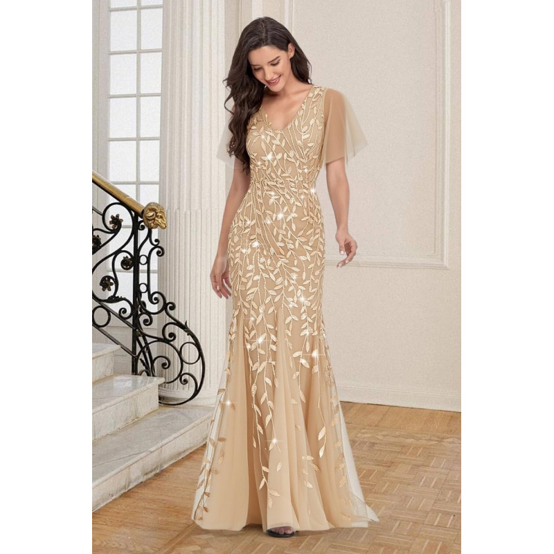 Women's Formal Evening Gowns Long Sparkly Sequin
