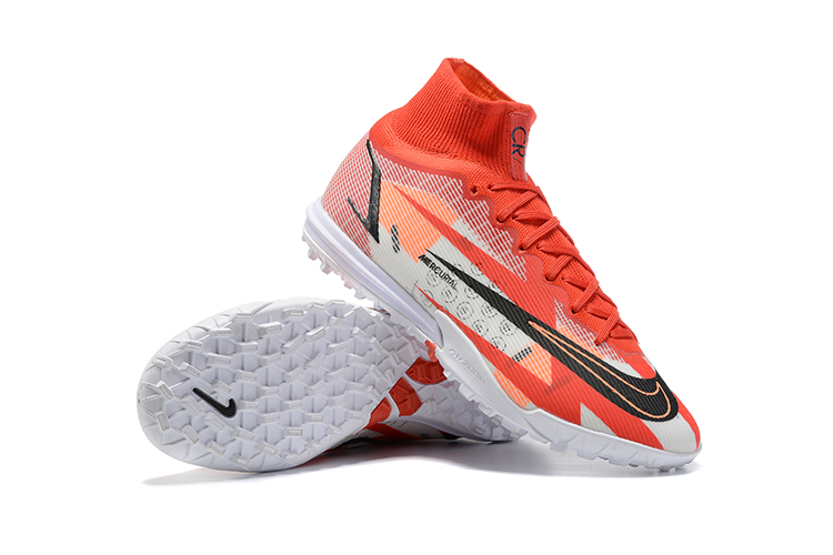 European Cup Assassin 14th generation Cristiano Ronaldo exclusive high-top fully knitted waterproof MD air cushion grass spike football shoes