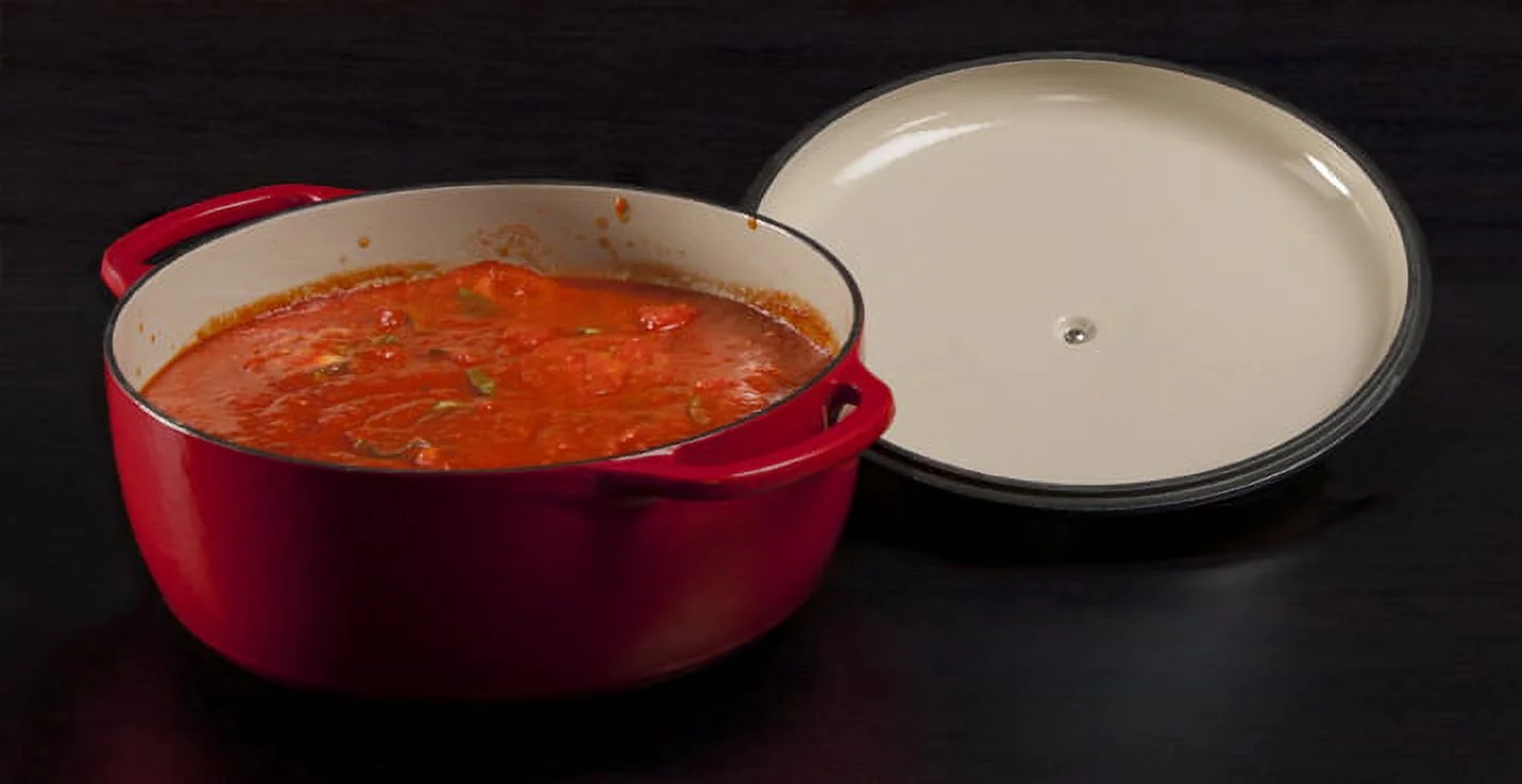 Lodge Cast Iron 3 Quart Enameled Dutch Oven Red