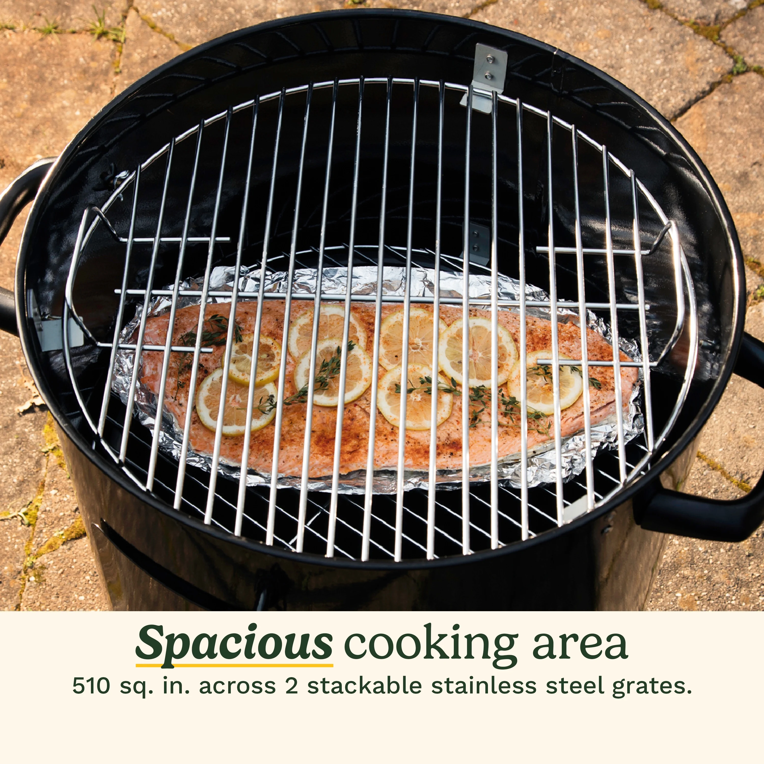 Cuisinart 18�� Vertical Charcoal Smoker, Integrated Thermometer, Water Bowl and Dual Vents Perfect for Smoked Brisket, Chrome Plated Grates Smoker Grill for BBQ, Camping, Tailgates