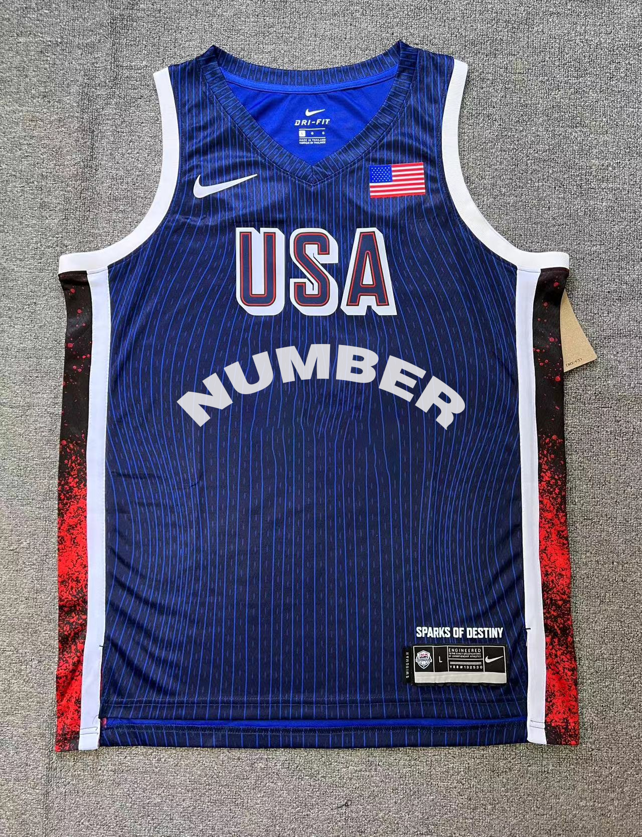 Custom 2024 Paris Olympic Games USA Dream Team Hot Pressed Jersey