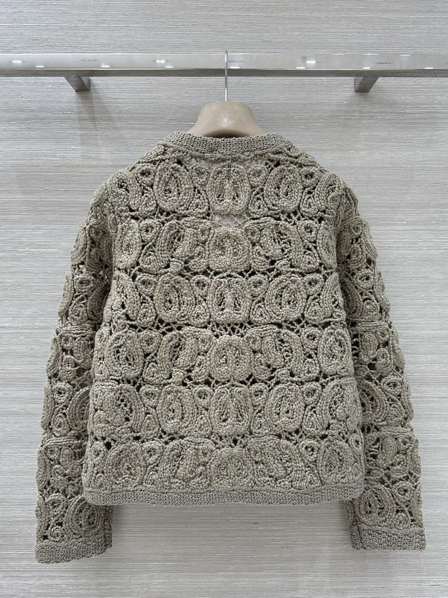 Openwork floral crochet knit camisole cardigan