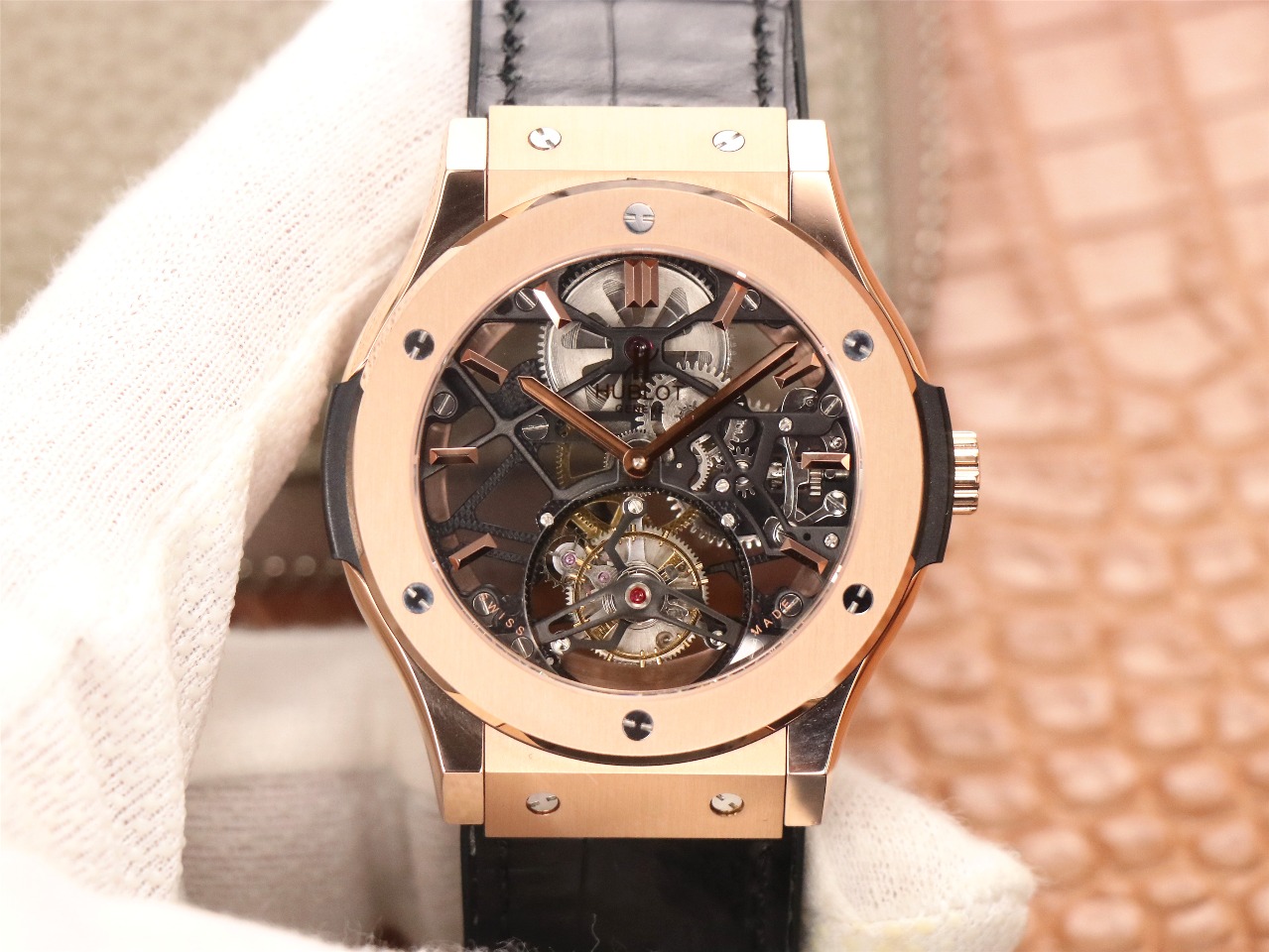 【Super Clone】Hublot Classic Fusion Skeleton Tourbillon 505.OX.0180.LR 45mm