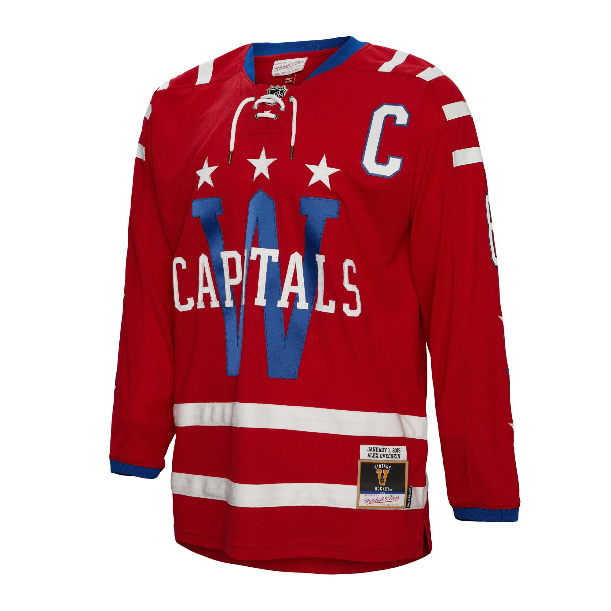 Alexander Ovechkin Washington Capitals Mitchell & Ness Captain Patch 2015 Winter Classic Blue Line   Jersey – Red