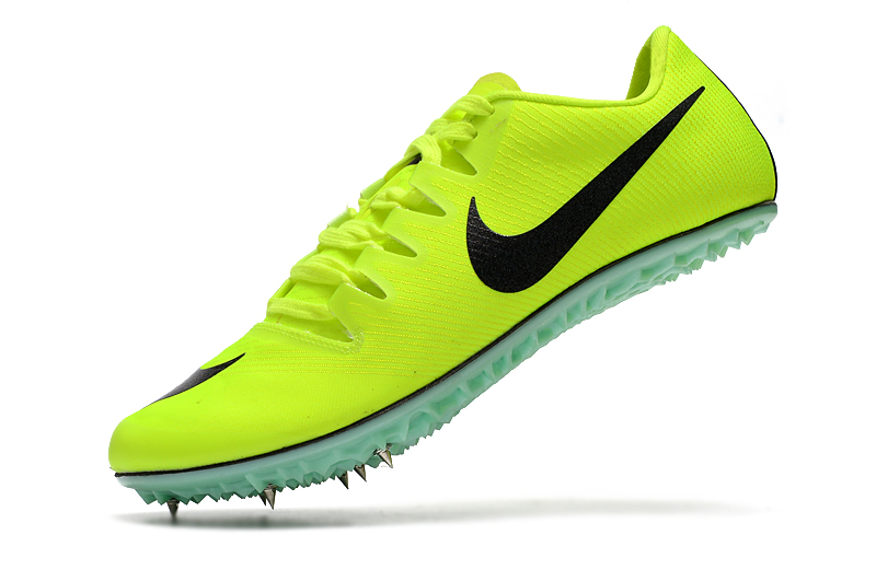 Track and field spikes fluorescent green color matching Zoom Ja Fly