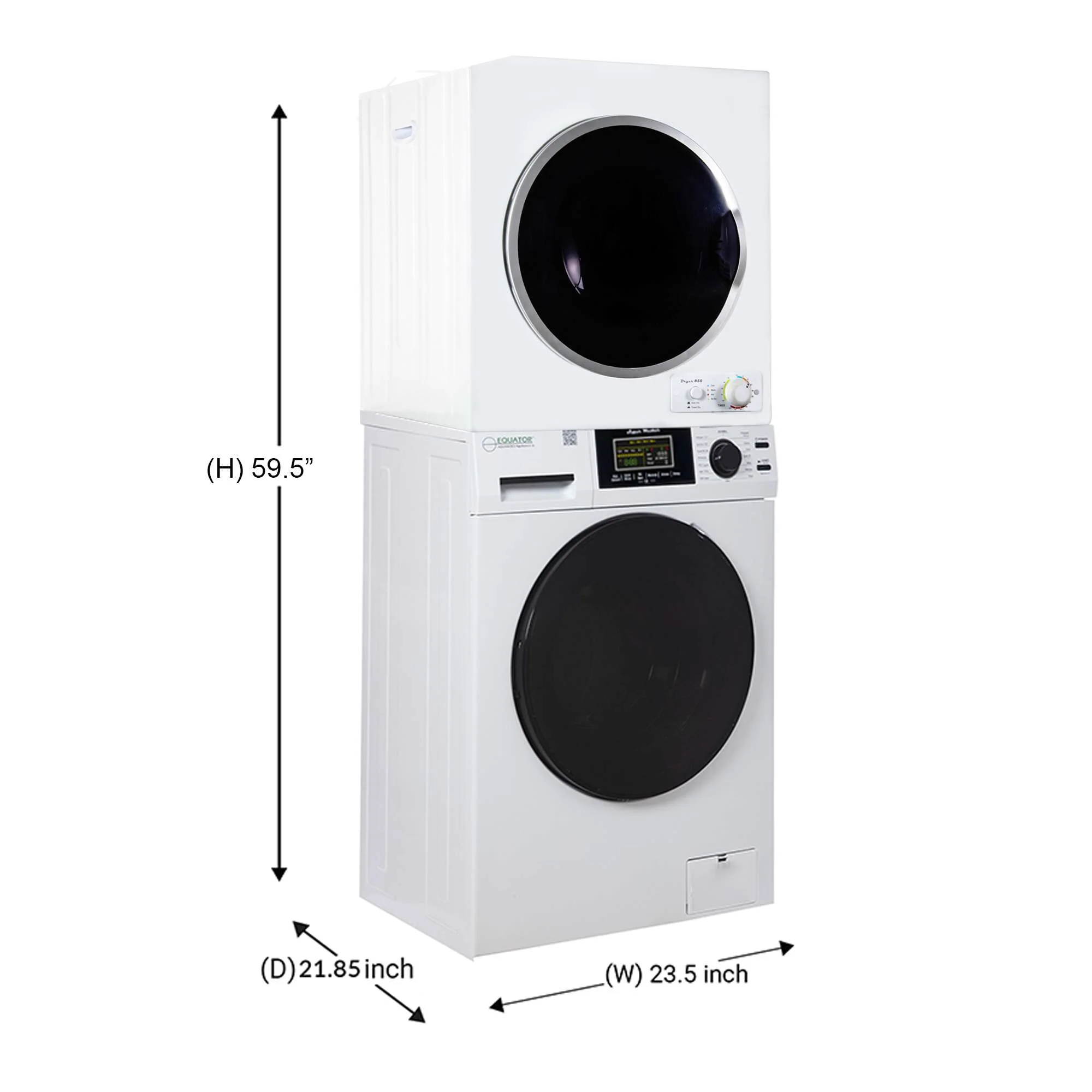 Equator 110V 1.6 cf Washer w/ Pet Cycle & 110V 3.5cf Compact Short Dryer