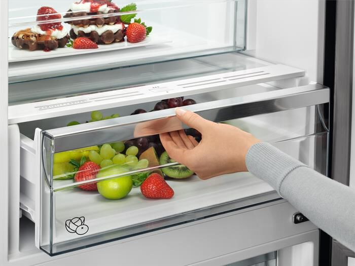 AEG - Frigorifero combinato RCB736E5MB Classe E 379lt-Acciaio inox nero