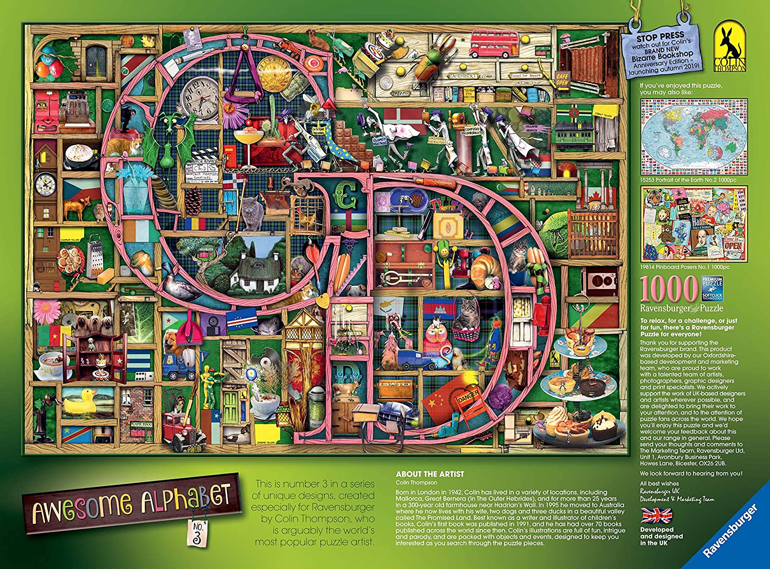 Awesome Alphabet C & D by Colin Thompson – 1000 Piece Jigsaw Puzzle (Ravensburger)