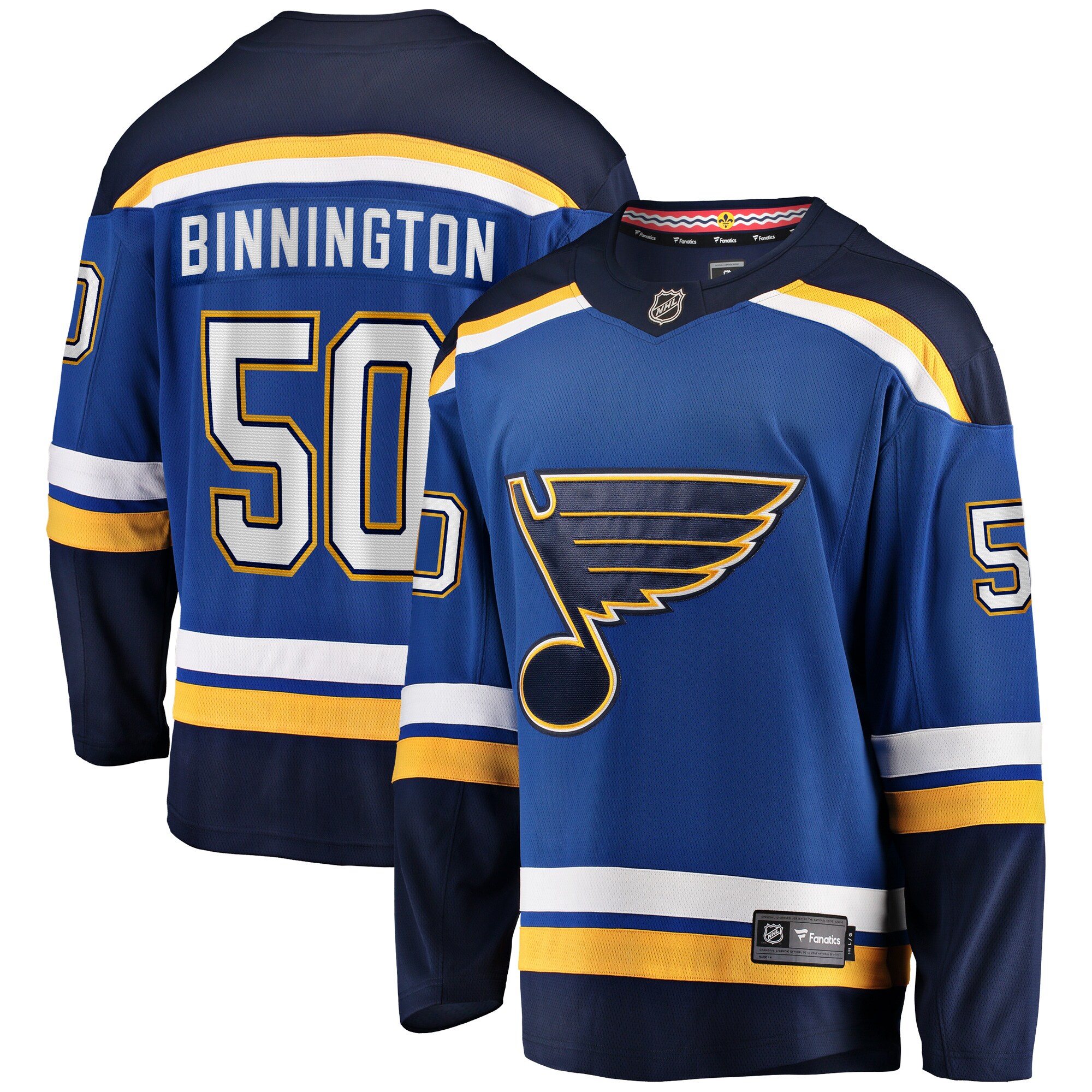 Jordan Binnington St. Louis Blues Fanatics Breakaway Home Jersey – Blue