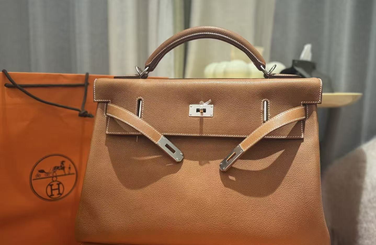 Hermès Kelly maxi 42 Brown TOGO Custom