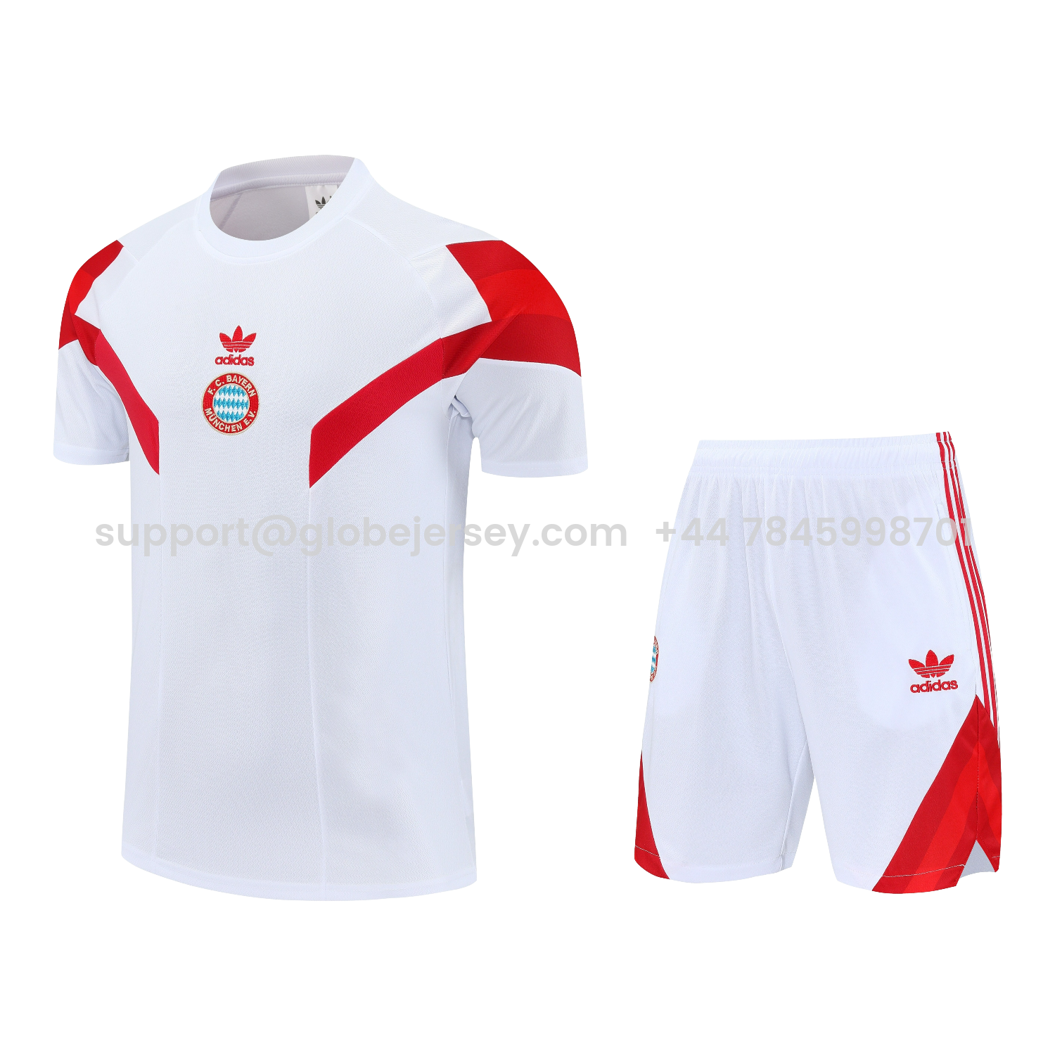 Bayern Munich 25-26 Short-Sleeve Training Set - White Top & white Shorts