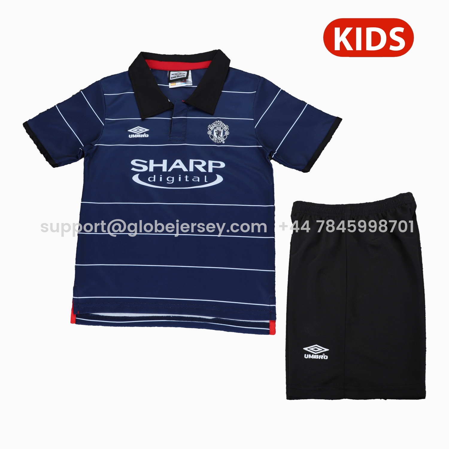 Retro Manchester United 1999-00 Away Kids Kit