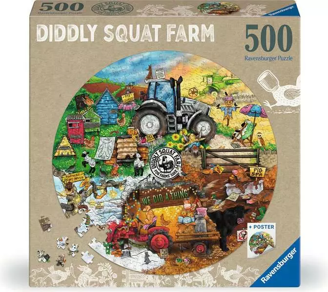 Diddly Squat Farm - 500 Piece Circular Jigsaw Puzzle (Ravensburger)